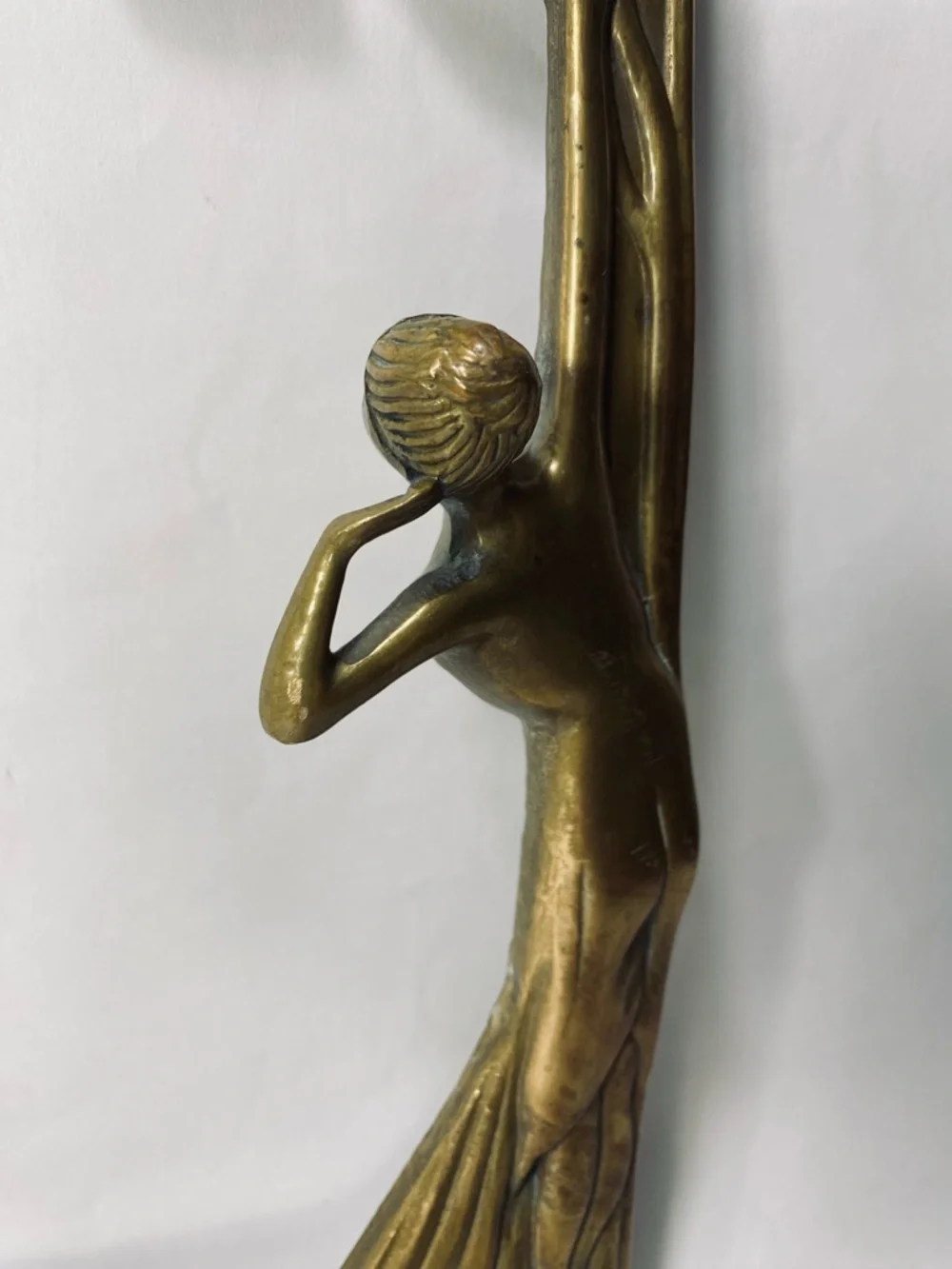Art Nouveau Brass Lady by the Lake Decorative Photo or Mirror Frame